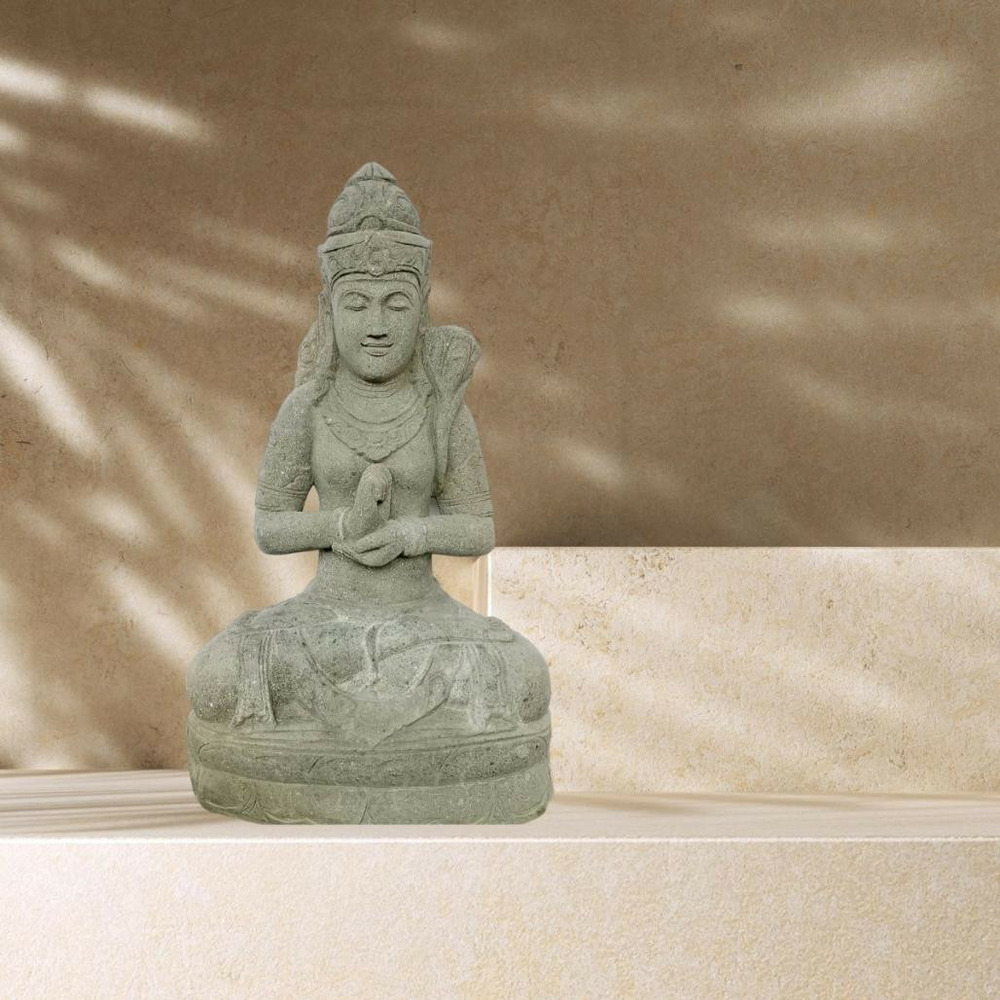 Statue zen déesse dewi jardin position chakra 80cm