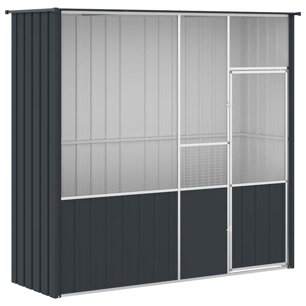 Cage à oiseaux anthracite 215x78x200 cm acier galvanisé