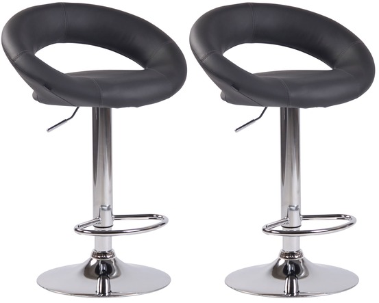 Lot de 2 tabourets de bar olinda simili cuir chromé
