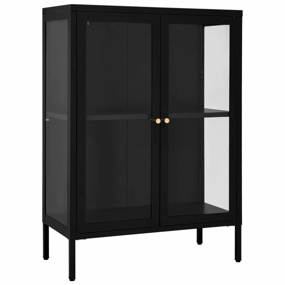 Buffet bahut commode armoire meuble de rangement organisateur cuisine salle de séjour salon 75 x 35 x 105 cm acier et verre n