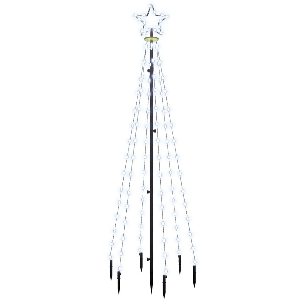 Sapin de noël avec piquet blanc froid 108 led 180 cm
