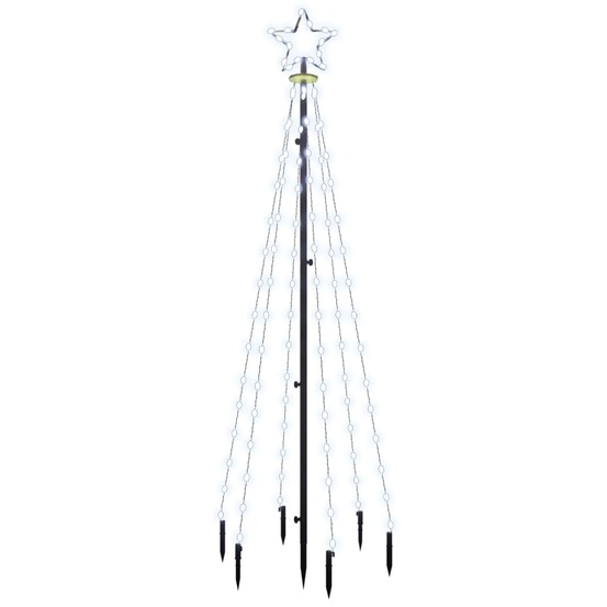 Sapin de noël avec piquet blanc froid 108 led 180 cm