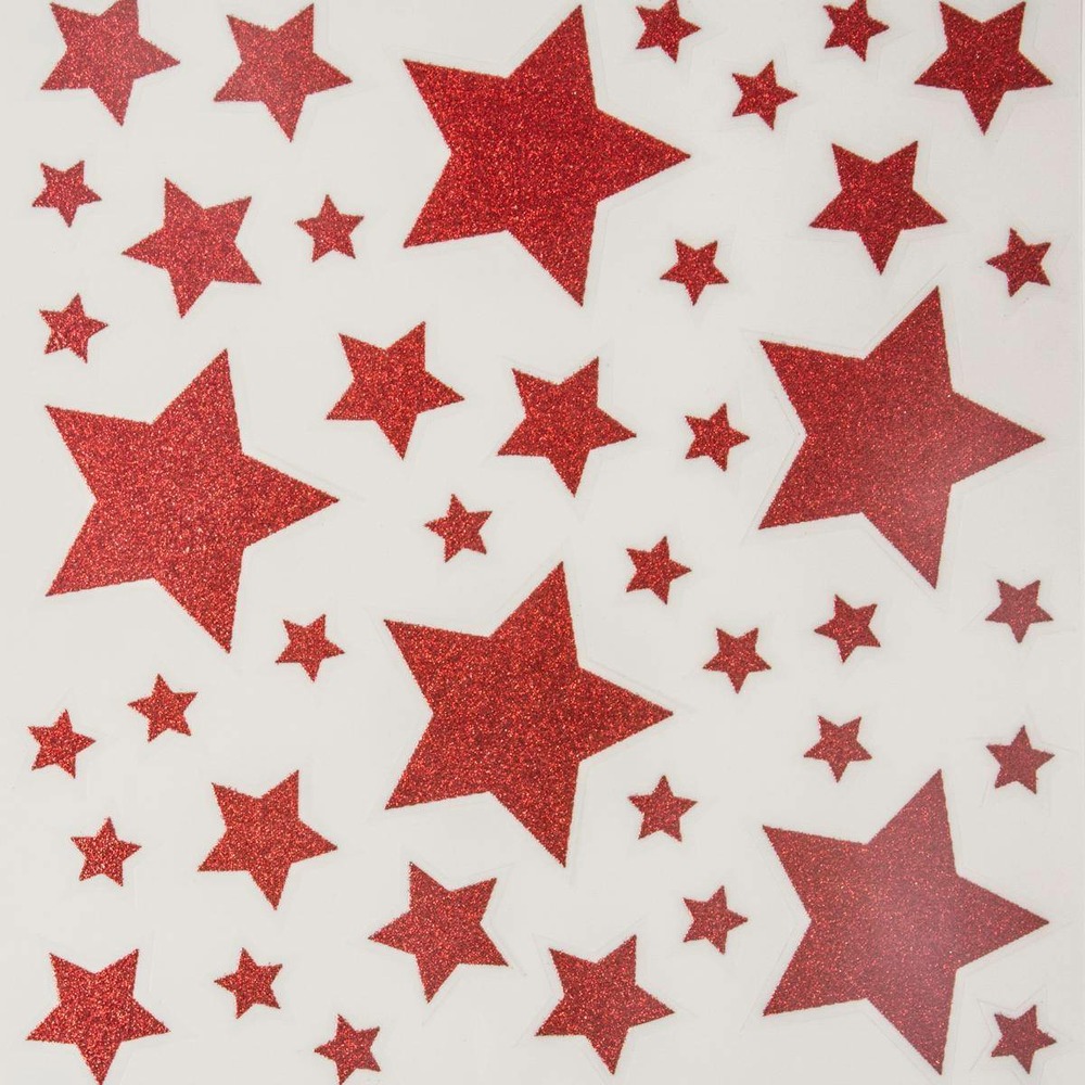 Déco vitre pailleté étoile 30x32