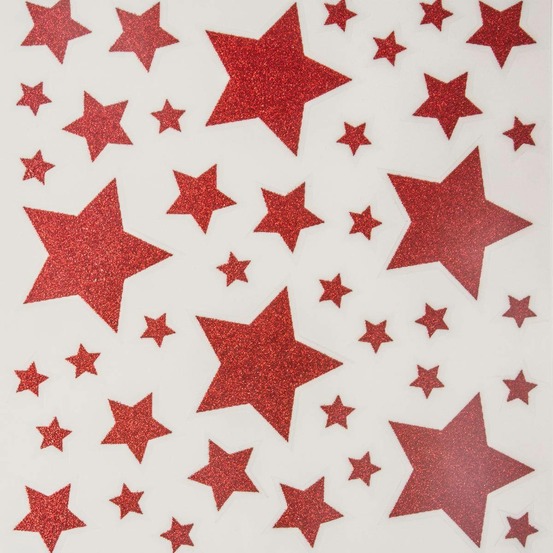 Déco vitre pailleté étoile 30x32