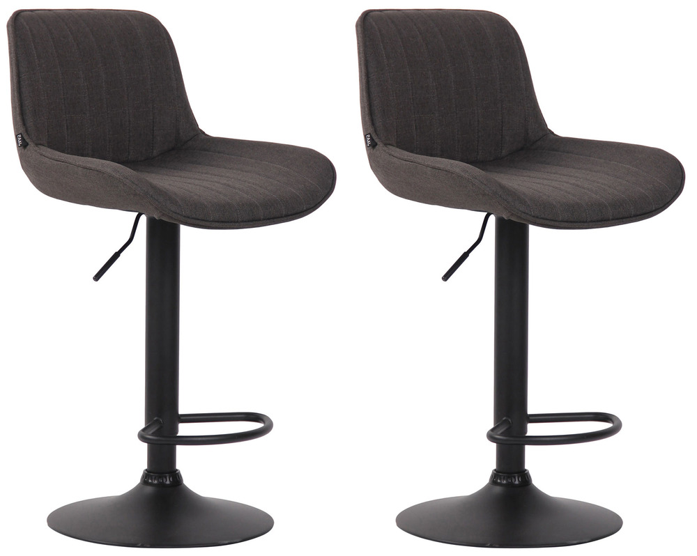 Lot de 2 tabourets de bar lentini tissu noir