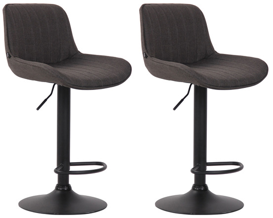 Lot de 2 tabourets de bar lentini tissu noir