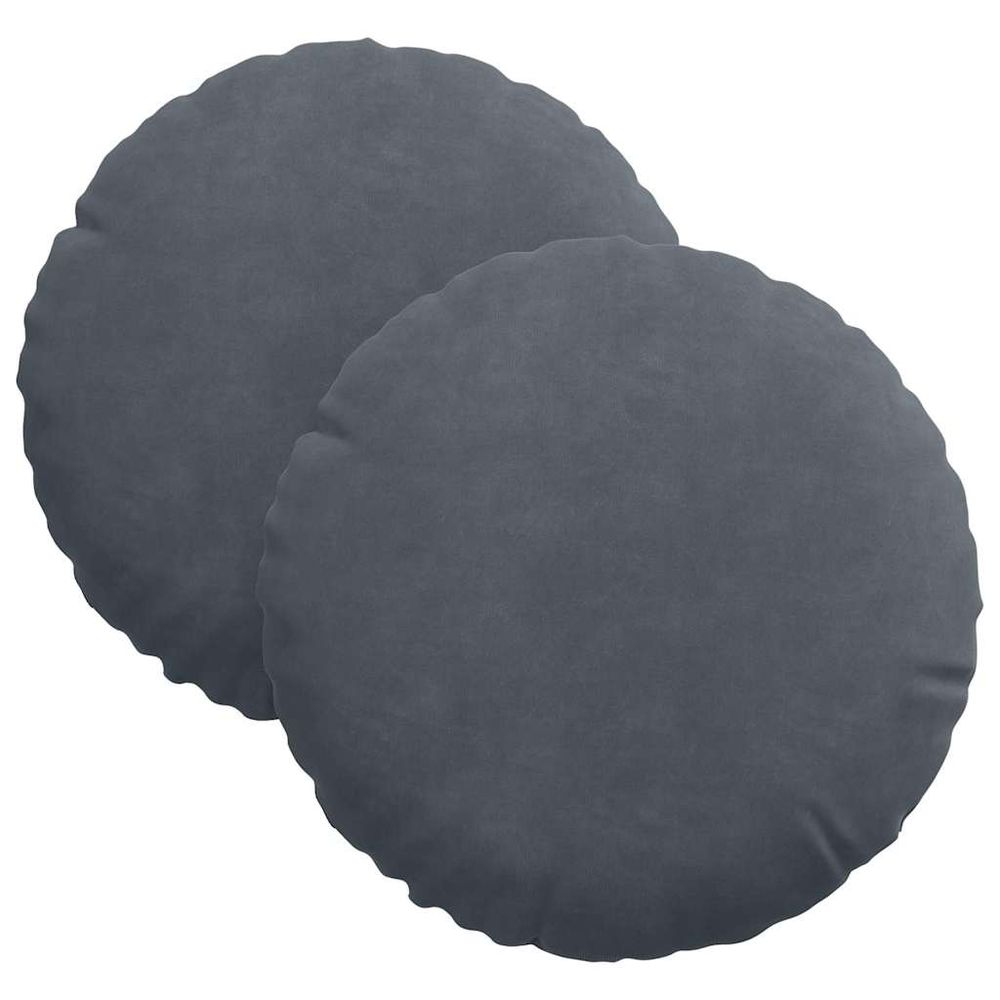 Coussins de siège 2 pc velours gris foncé ø30 x 13 cm