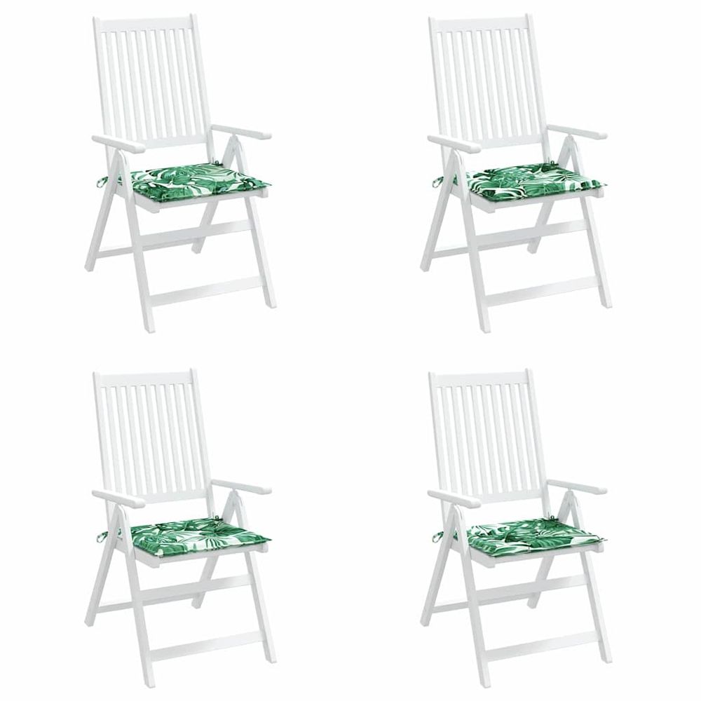 Coussins de chaise 4 pc tissu oxford motif de feuille