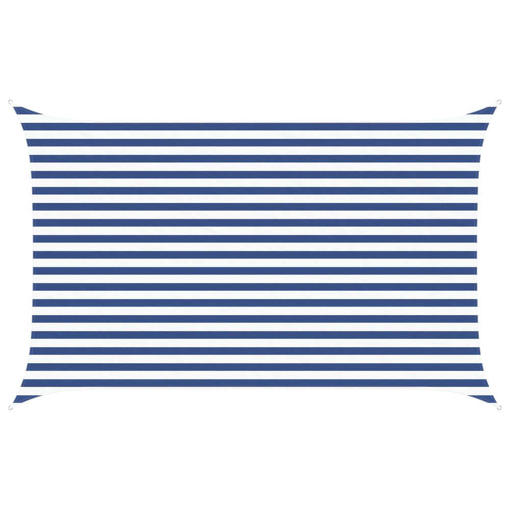 Voile d'ombre bleu et blanc 2,5 x 4 m 100 % polyester oxford