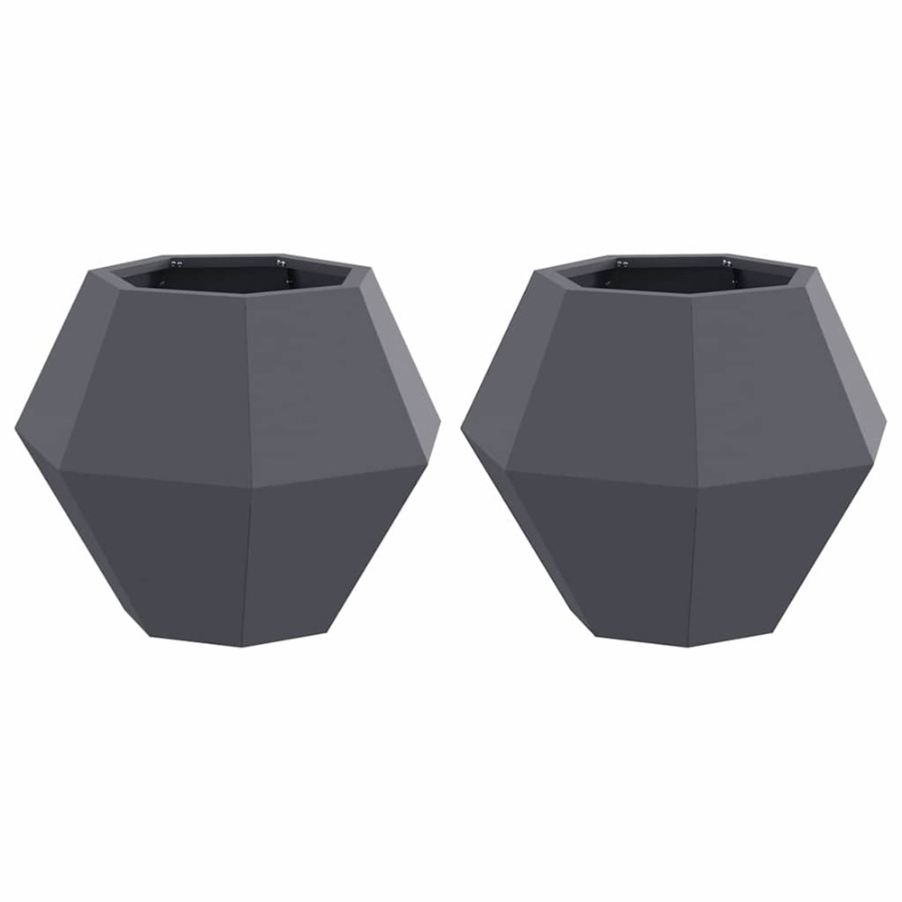 Jardinière d'extérieur 2 pcs anthracite 50 x 50 x 40 cm acier