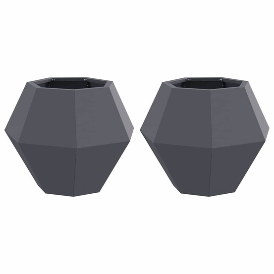 Jardinière d'extérieur 2 pcs anthracite 50 x 50 x 40 cm acier
