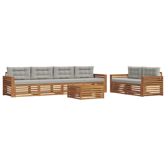 Ensemble de canapés d'extérieur 7 pcs gris naturel et clair