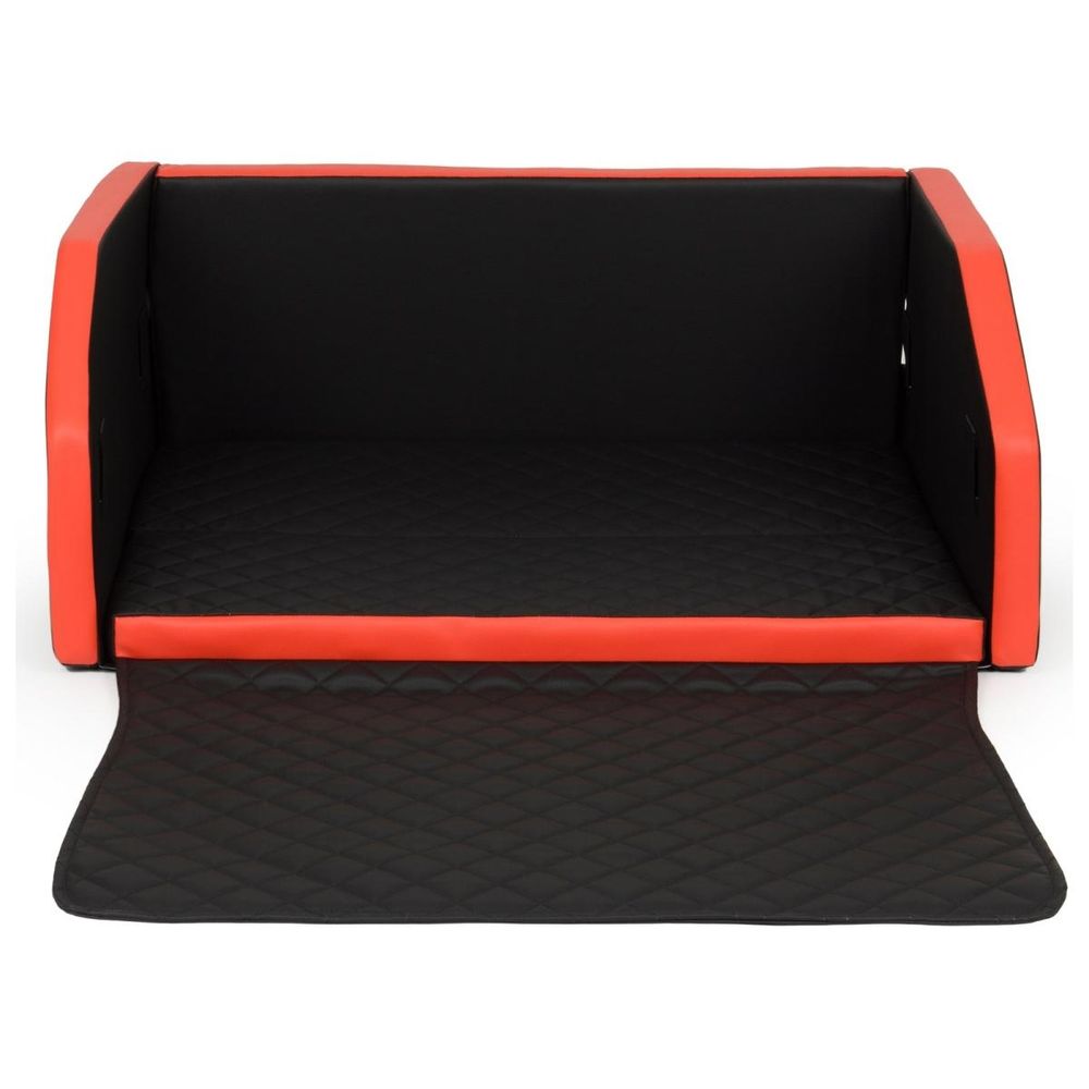 Velinda panier de voiture pliable pour chien 100x70 cm — noir-rouge