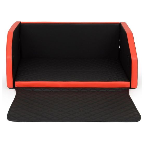 Velinda panier de voiture pliable pour chien 100x70 cm — noir-rouge