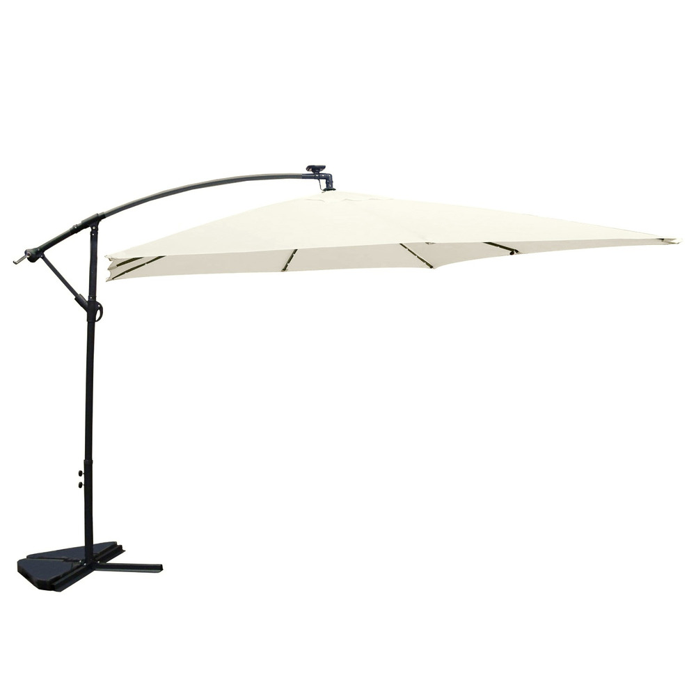 Solenzara bulle écru : parasol led déporté 3x3m solenzara