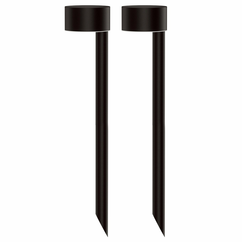 2 balises solaires à piquer forty noir acier h30cm