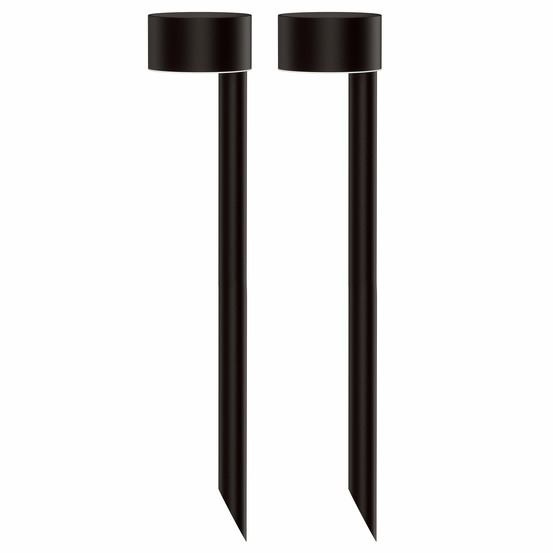2 balises solaires à piquer forty noir acier h30cm
