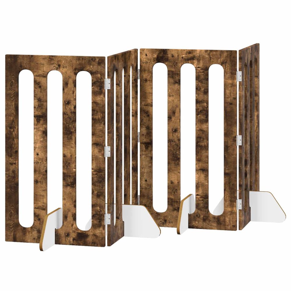 Clôture pliable pour animaux 4 pc chêne fumé 201 x 38 x 90 cm