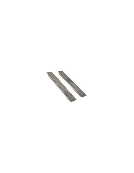 Jeu de 2 rampes droites aluminium l: 200cm l: 20 cm, profil antidérapant d'une capacité maximum de 4