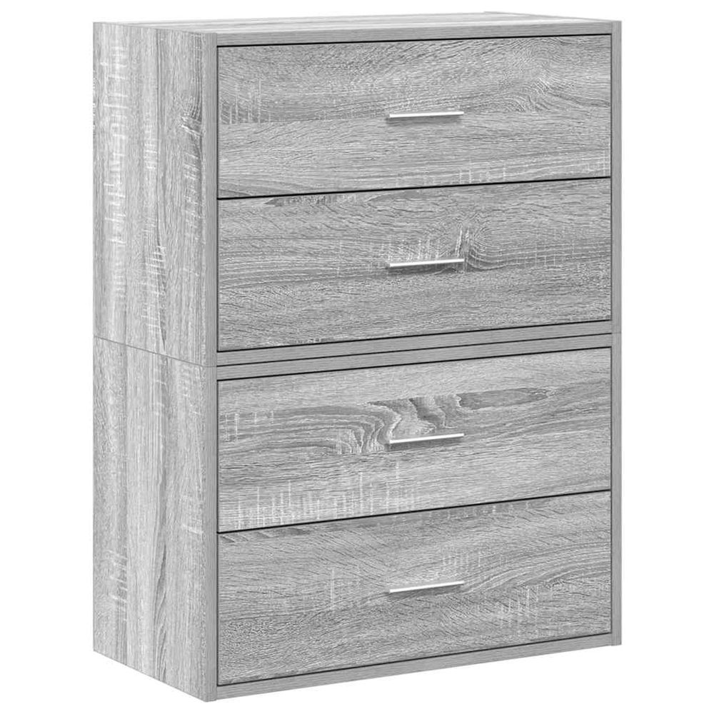 Armoires avec 4 tiroirs 2 pcs sonoma gris bois d'ingénierie