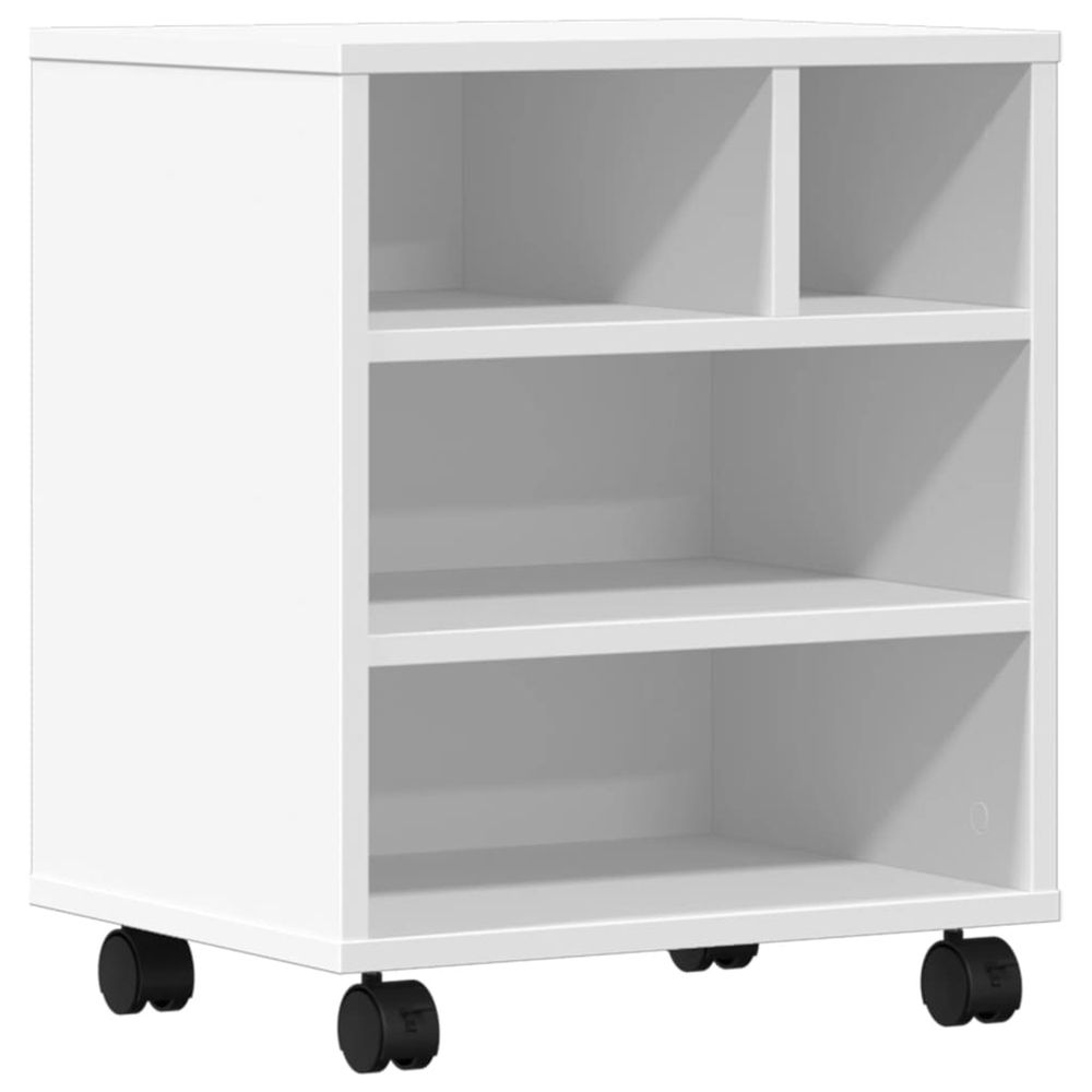 Support d'imprimante avec roulettes blanc 41x32x48 cm