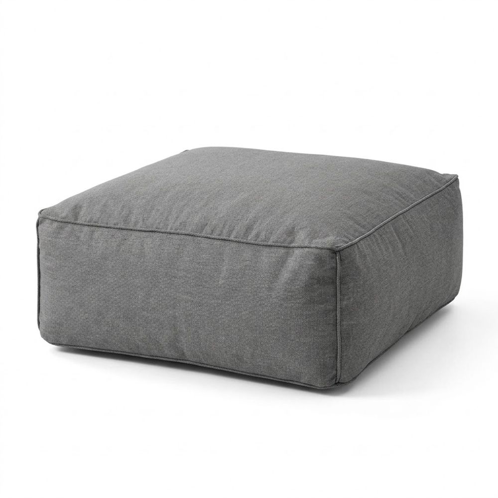Pouf d’extérieur gris tissu déperlant – 85x85x30 cm praiano