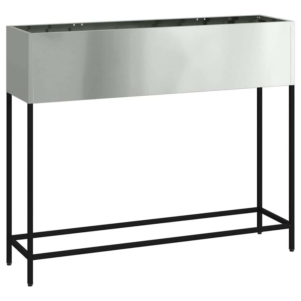 Bac de jardin surélevé argent 100 x 26 x 82 cm acier galvanisé