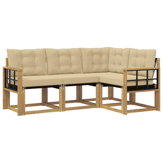 Ensemble de canapés d'extérieur 4 pc blanc et beige