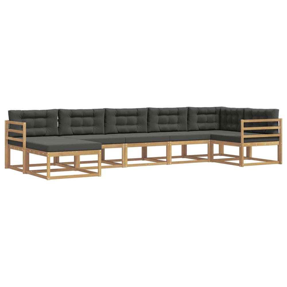 Ensemble de canapés d'extérieur 7 pc blanc et anthracite
