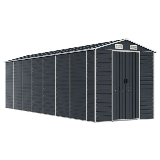 Abri de jardin anthracite 191x640x198 cm acier galvanisé