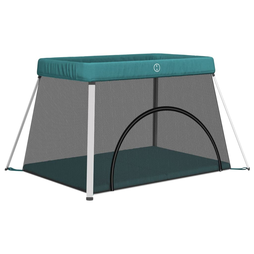 Parc pour bébé avec matelas vert tissu de lin