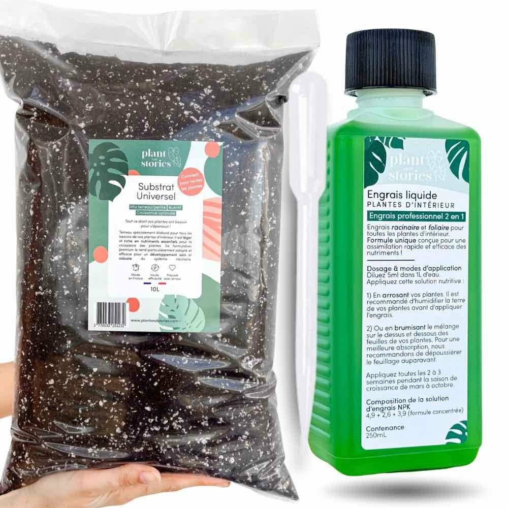 Duo - substrat universel 10l + engrais liquide universel 250ml + pipette graduée offerte