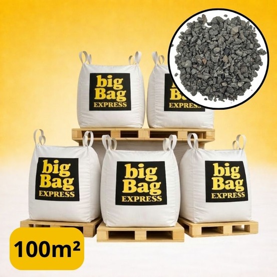Pack 5 x big bag de +/- 1,5t ≃ 100m² gravillon “grain de riz” gris ø 2/6 mm - livraison premium