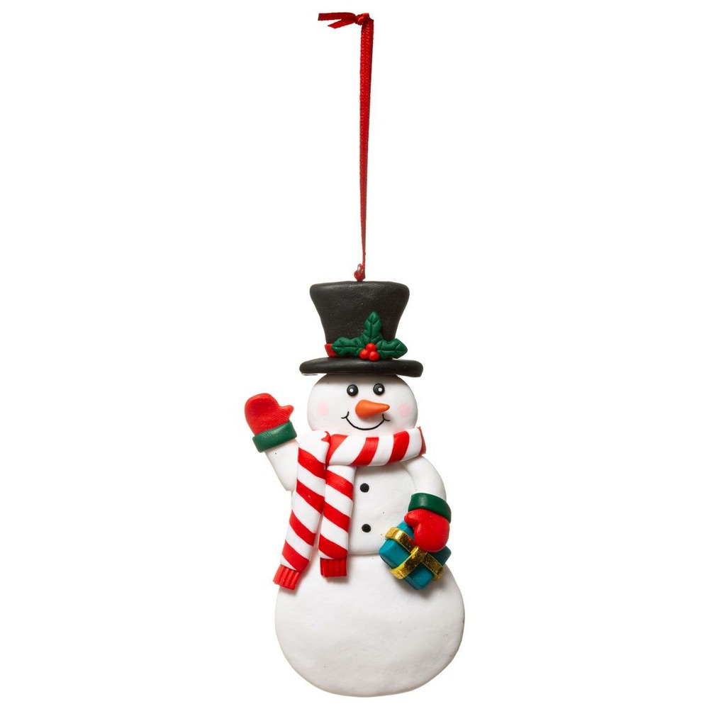 Sujet de noël père noël bonhomme de neige 2 assortiments 13 cm