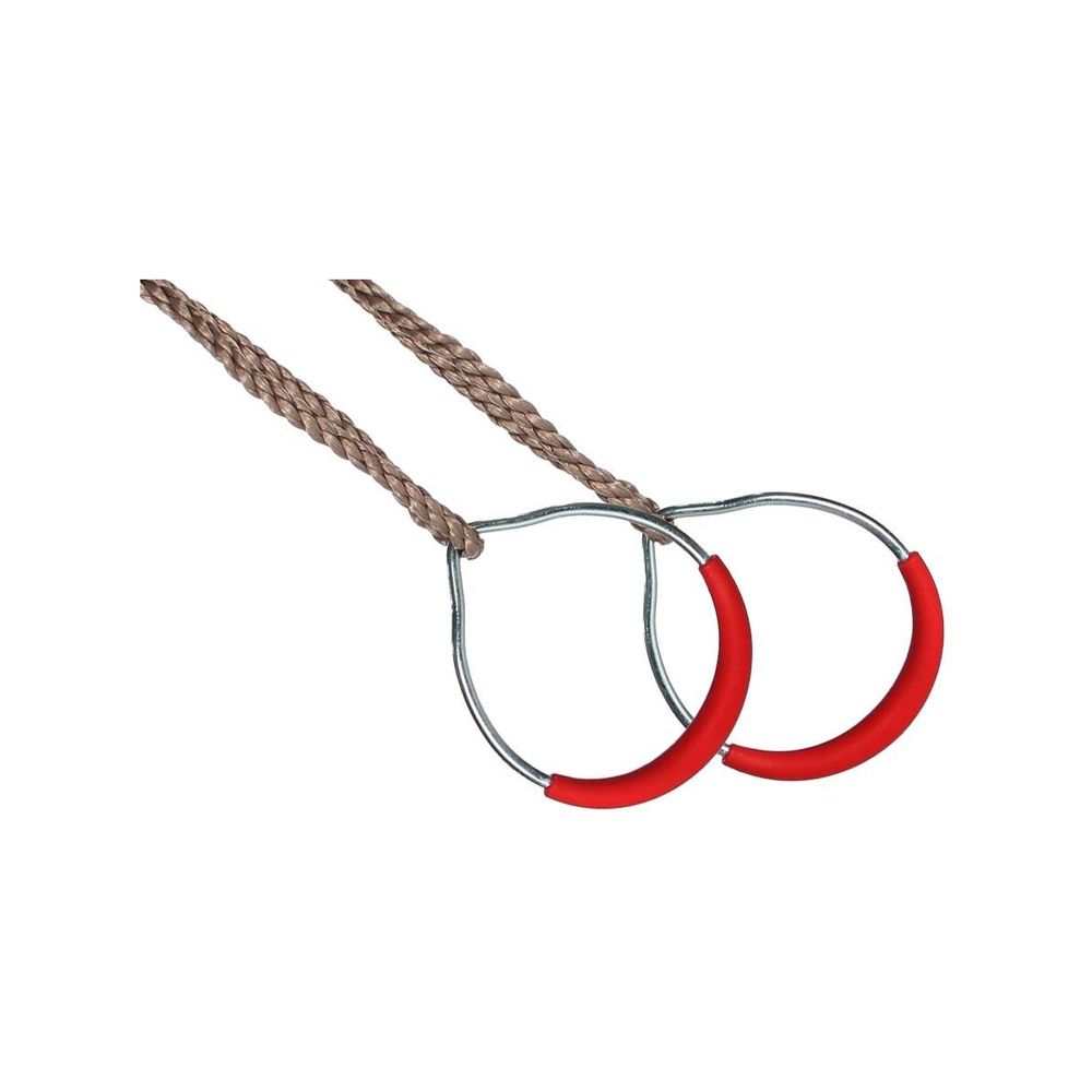 Anneaux de gymnastique en métal avec corde (lot de 2) cordes en polypropylène