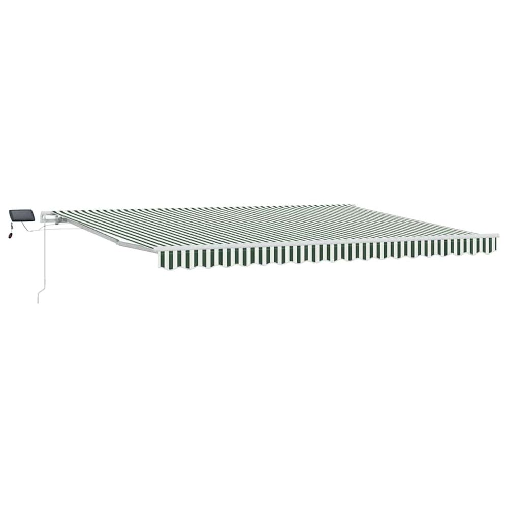 Auvent rétractable vert et blanc 450 × 300 cm