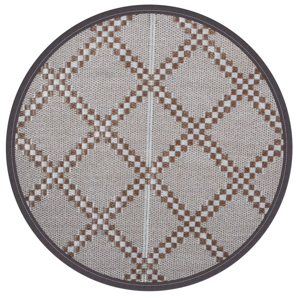 Tapis d'extérieur arakil marron ø120 cm pp