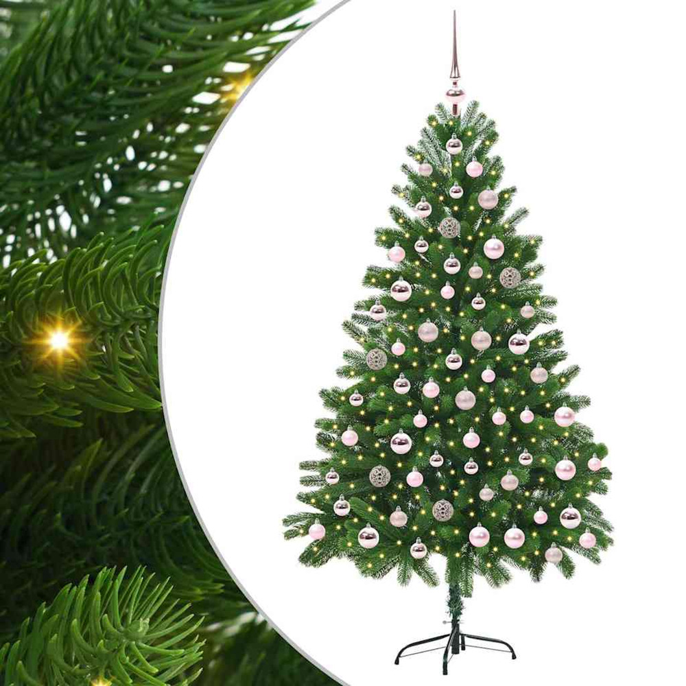 Sapin de noël avec 300 led avec support vert 180 cm pe