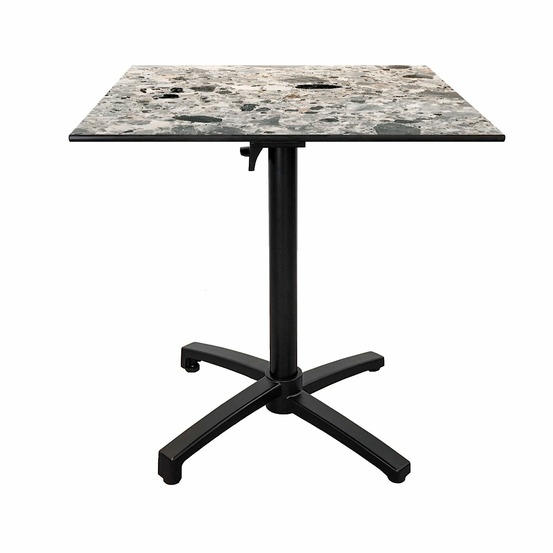 Restootab - table pliable pour terrasse en compact hpl décor pierre cepp 70x70