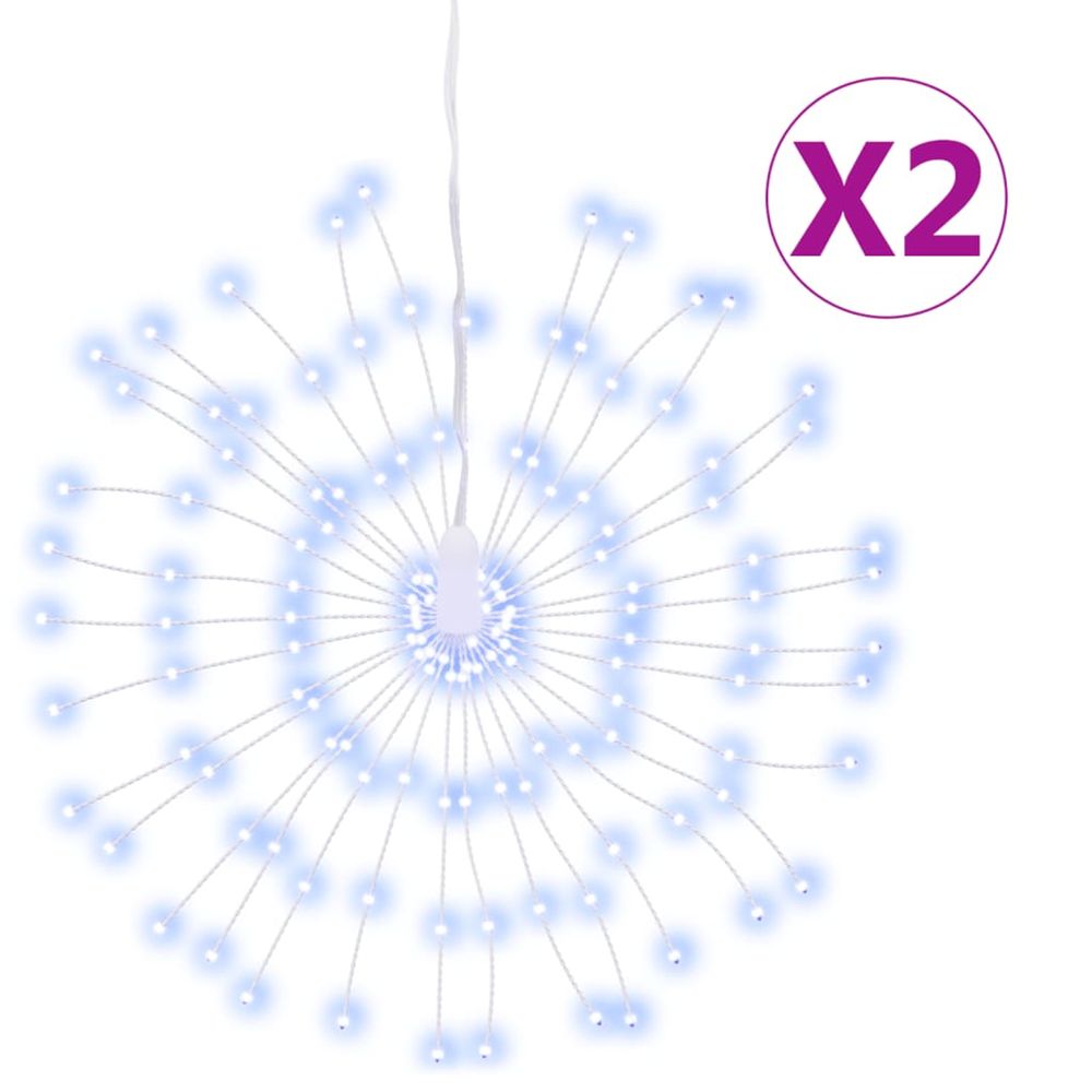 Étoile rayonnante de noël 140 led 2 pcs blanc froid 17 cm