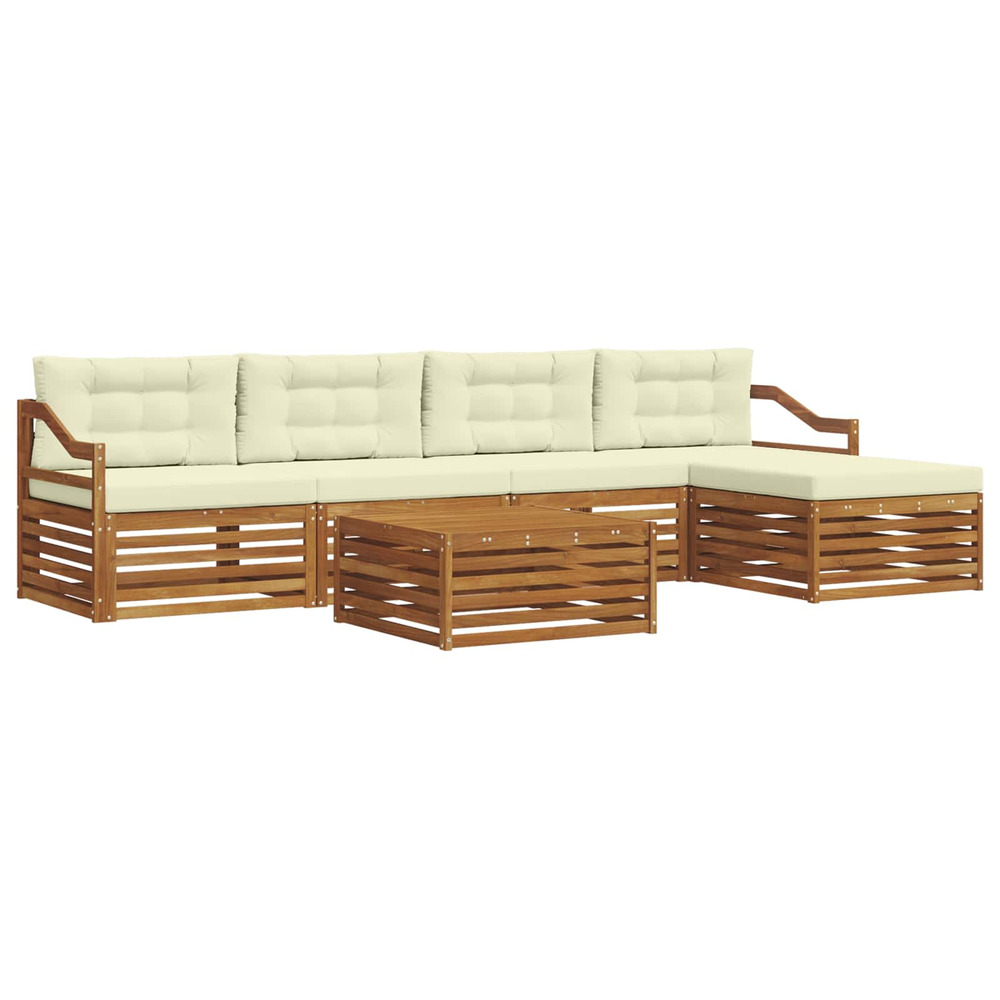 Ensemble de canapés d'extérieur 6 pcs naturel et crème