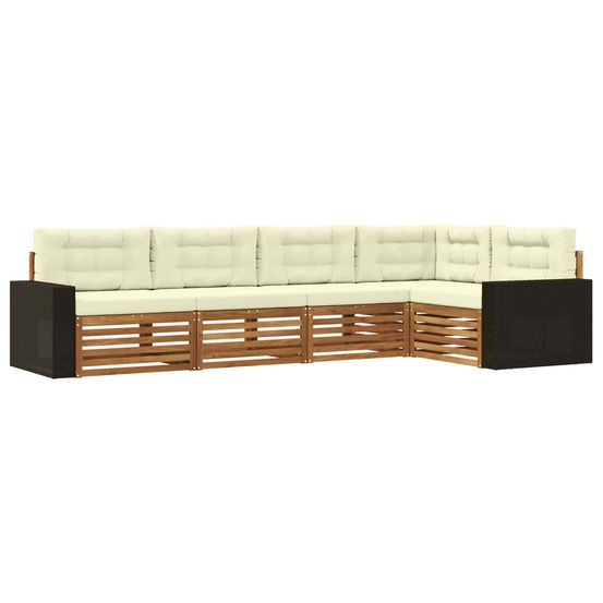Ensemble de canapés d'extérieur 5 pc naturel et crème polyester