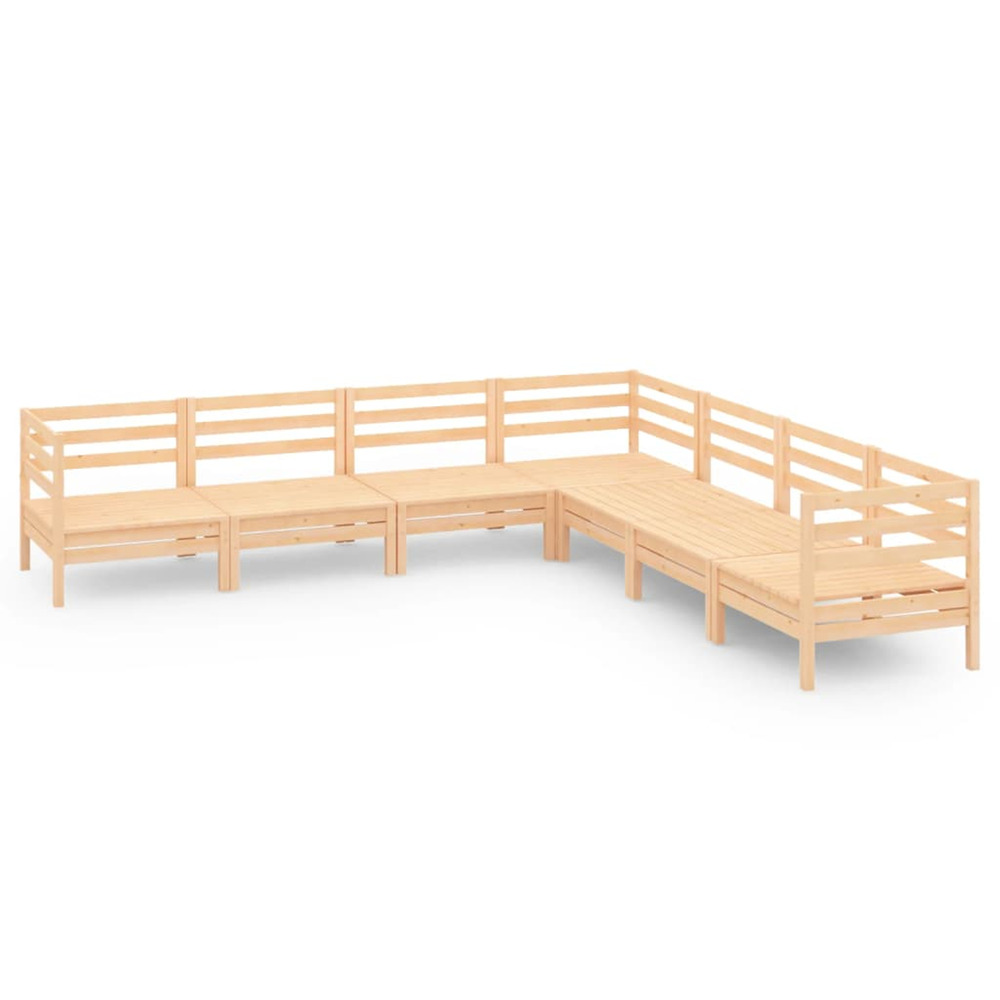 Salon de jardin 7 pcs bois de pin massif