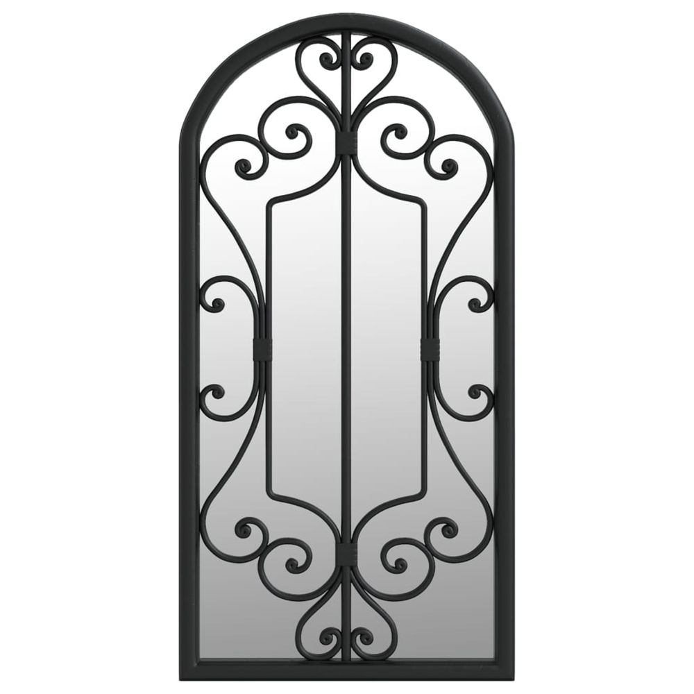 Miroir de jardin noir 70x30 cm fer pour utilisation extérieure