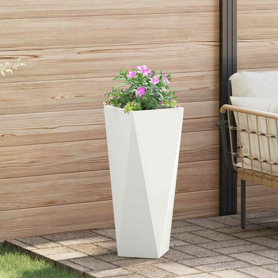 Jardinière blanc 30 x 30 x 75 cm acier