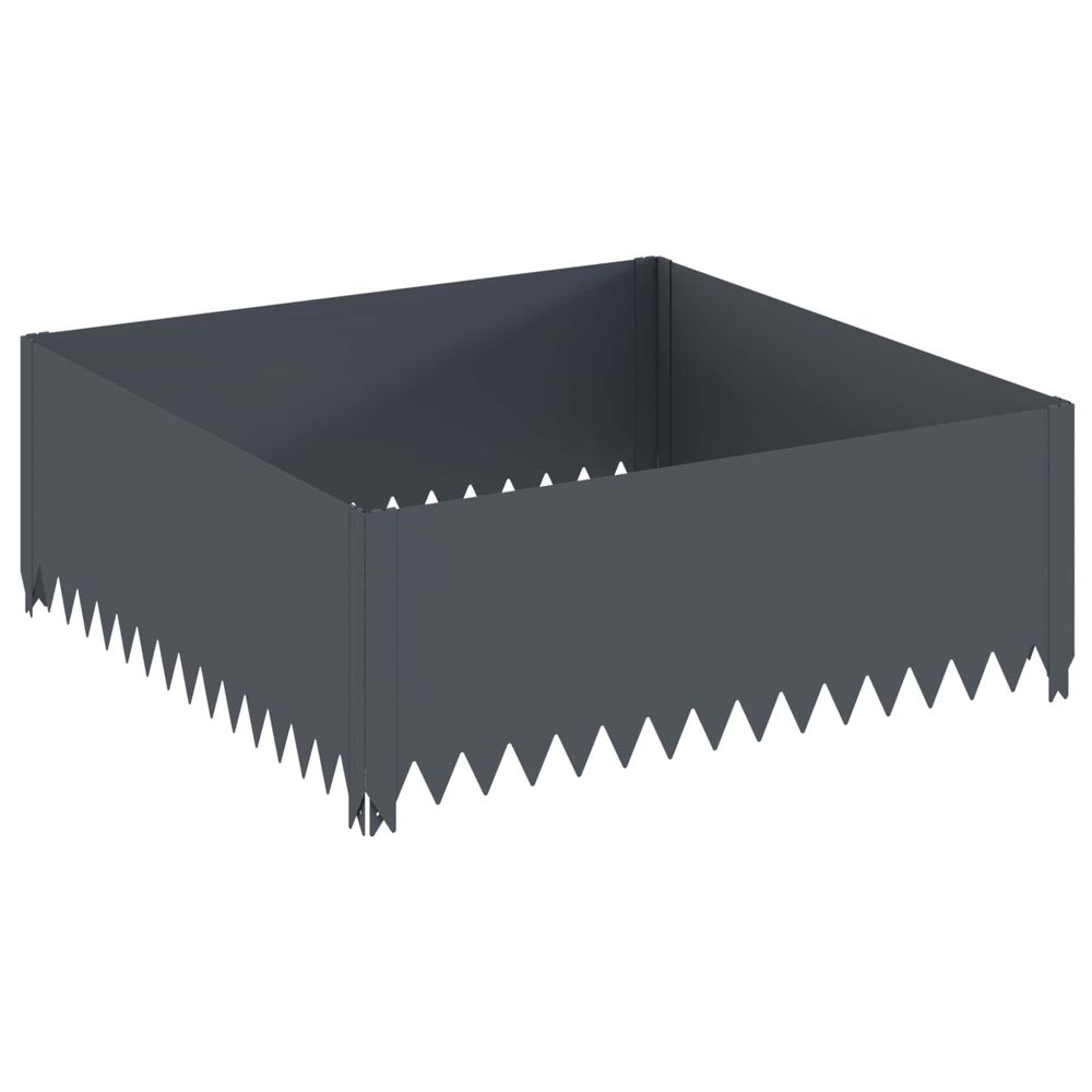 Bordure de pelouse 100 x 100 x 35 cm acier anthracite