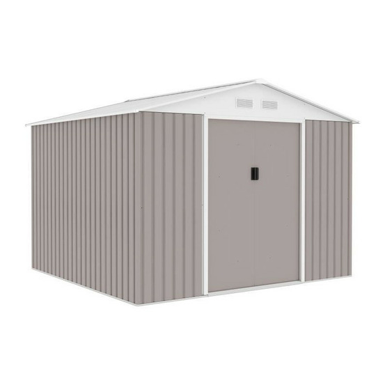 Abri de jardin en métal 7,06 m² - 277 x 255 x 202 cm - kit d'ancrage inclus - taupe