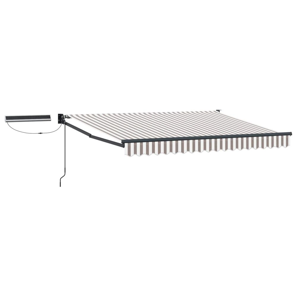 Auvent rétractable électrique gris clair et blanc 3 x 2,5 m