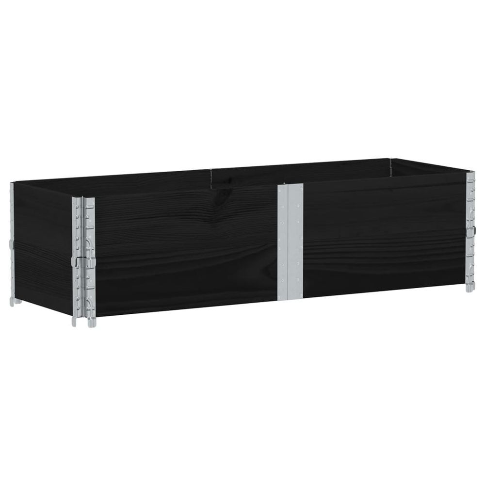 Colliers de palette 2 pcs noir 150x50 cm bois de pin solide