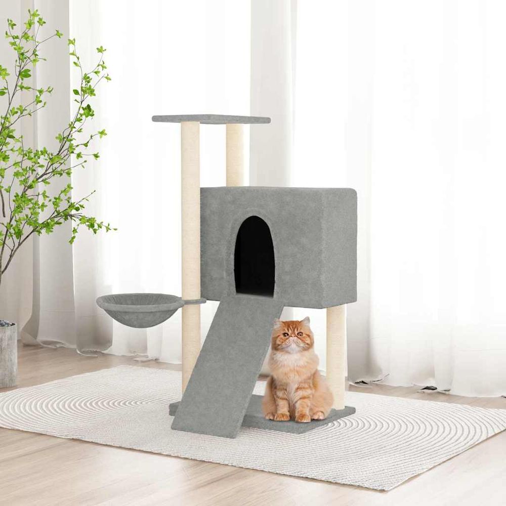Arbre à chat compact en sisal avec niche hamac et échelle pour chat ...